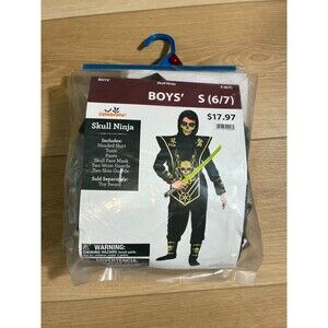 Celebrate! Skull Ninja Halloween Costume with Mask Boys' Size S (6/7)